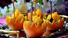 Рецепт - Пикантный салат в апельсиновых корзиночках