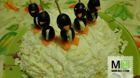 Салат "Пингвины на льдине"
