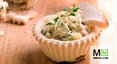 Тарталетки с начинкой из курицы с ананасом Тарталетки с начинкой из курицы с ананасом