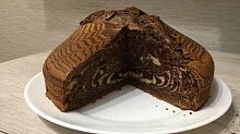 Рецепт - Сметанный пирог «Зебра»