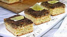 Рецепт - Лимонный пирог с изюмом и орехами