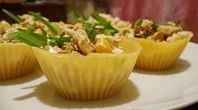 Рецепт - Сырные корзиночки + салат