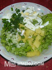 Приготовление блюда по рецепту - Салат с латуком. Шаг 4