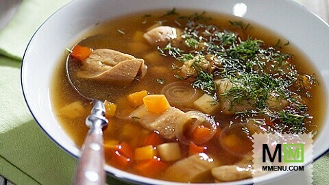 Суп из овощей с белыми грибами