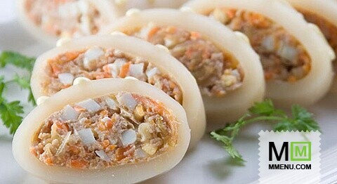 Кальмары, фаршированные паштетом Кальмары, фаршированные паштетом