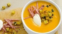 Рецепт - Суп-пюре с салями и рикоттой