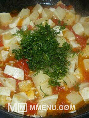 Приготовление блюда по рецепту - Жареный патиссон с помидорами. Шаг 4