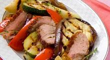 Рецепт - Салат с говядиной гриль и баклажанами