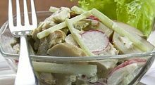 Рецепт - Салат с куриным филе и грибами