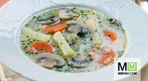 Сырный суп с шампиньонами