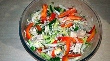 Рецепт - Cалат с пекинской капустой и куриной грудкой на растительном масле