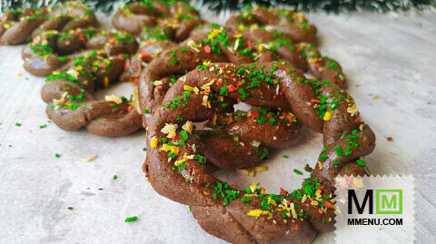 Шоколадное печенье «Рождественские веночки»