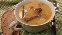 Рецепт - Гороховый суп с копчёными рёбрышками