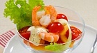 Салат с креветками и персиками Салат с креветками и персиками