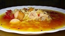 Рецепт - Томатный суп с сардельками
