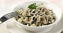 Рецепт - Салат из печени с грибами
