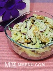 Приготовление блюда по рецепту - Салат с перловой крупой и курицей. Шаг 5