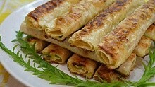 Рецепт - Жареные трубочки из лаваша с сырной начинкой