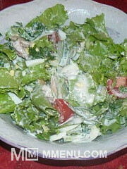 Приготовление блюда по рецепту - Сытный салат с латуком. Шаг 3