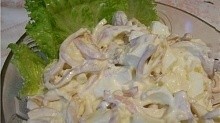 Рецепт - Кальмары с плавленным сыром