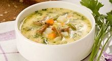 Рецепт - Суп со стручковой фасолью и лисичками