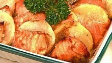Рецепт - Картофель с лососем