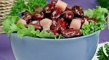 Рецепт - Салат из фасоли со шкварками