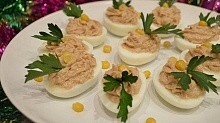 Рецепт - Яйца фаршированные печенью трески