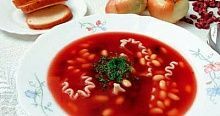 Рецепт - Суп из фасоли с макаронами