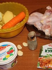 Приготовление блюда по рецепту - Курочка запеченная с сыром  и картошечкой)). Шаг 1