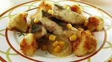 Рецепт - Рыба, жаренная с кукурузой