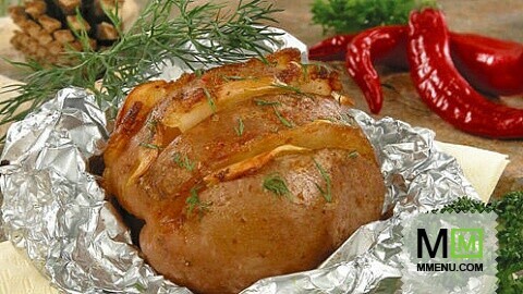 Картофель, запеченный с салом