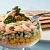 Салат с морепродуктами и кукурузой