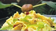 Рецепт - Жареные яйца с зеленым перцом 