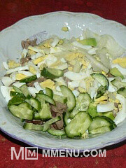 Приготовление блюда по рецепту - Салат с авокадо и куриными сердечками. Шаг 4