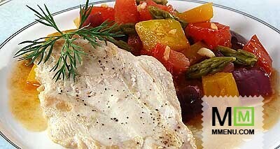Курица со спаржей и помидорами Курица со спаржей и помидорами