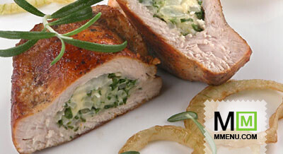 Корейка, фаршированная сыром и зеленью Корейка, фаршированная сыром и зеленью