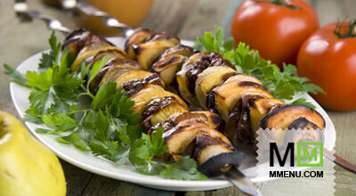 Мцвади из куриной печенки с айвой Мцвади из куриной печенки с айвой