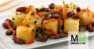 Картофель с перцем чили и фасолью