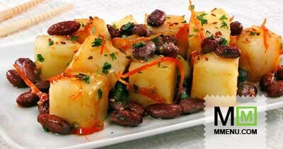 Картофель с перцем чили и фасолью Картофель с перцем чили и фасолью