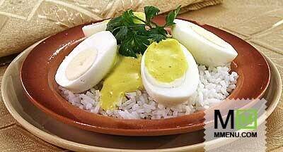 Яйца с рисом и соусом карри Яйца с рисом и соусом карри