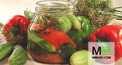 Перец соленый с огурцами Перец соленый с огурцами