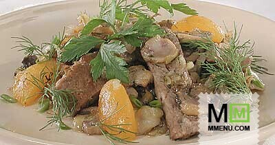 Говяжье филе с шампиньонами и абрикосами Говяжье филе с шампиньонами и абрикосами