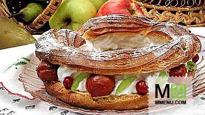 Заварное кольцо с фруктами Заварное кольцо с фруктами