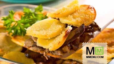 Картофельная запеканка с грибами и чесноком Картофельная запеканка с грибами и чесноком