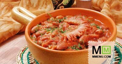 Фасоль с беконом и чесноком Фасоль с беконом и чесноком