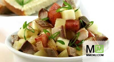 Салат картофельный с копченой рыбой Салат картофельный с копченой рыбой