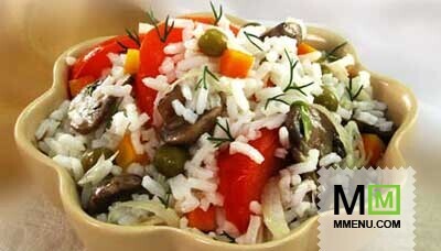 Рис, тушенный с грибами и овощами Рис, тушенный с грибами и овощами