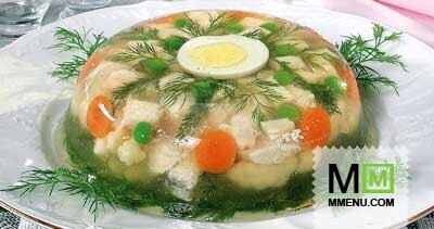 Заливное из птицы с овощами Заливное из птицы с овощами