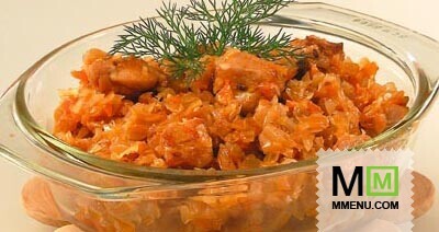 Капуста, тушенная с курицей Капуста, тушенная с курицей
